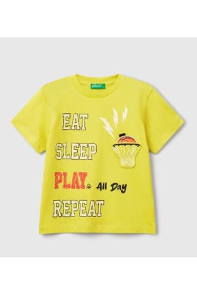 United Colors of Benetton Boys' 3I1Xg10J6 Figured T-Shirt Gkb0061