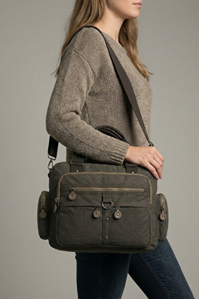 By Hakan حقيبة Tk-10 Clinker - حقيبة كتف وكتف، متعددة الأقسام، بني