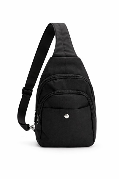 Moda West Siyah Su Geçirmez Kumaş Özellikli Kadın Bel Ve Sırt Çantası