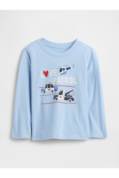GAP Erkek Bebek Açık Mavi Logo T-Shirt