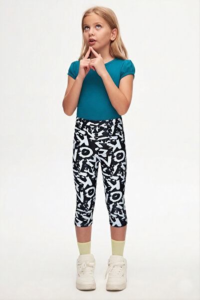 LOVETTI Κολάν Κάπρι με σχέδια για κορίτσια της Alphabet, με μήκος μέχρι τη γάμπα