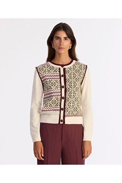 Yargıcı Regular Stand Collar Long Sleeve Cardigan