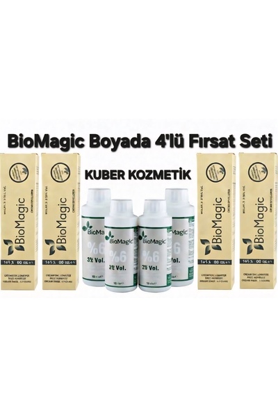 BIOMAGIC 7.11 Yoğun Küllü Kumra Organik Amonyaksız Kalıcı Saç Boyası 4Boya+4 ...
