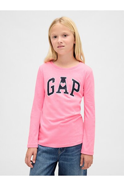 GAP Kız Çocuk Pembe Logo T-Shirt