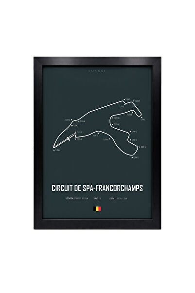 KAYNOCK Belgium Grand Prix, Belçika Spa, Formula 1 Pist, F1 Poster Tablo Siya...