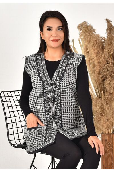 Genel Markalar kadın anne yelek gül desenli 38-46 Beden