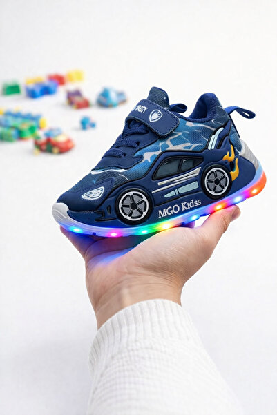 HANNA Adidasi cu luminite pentru baietei - Masinuta albastra Super LED