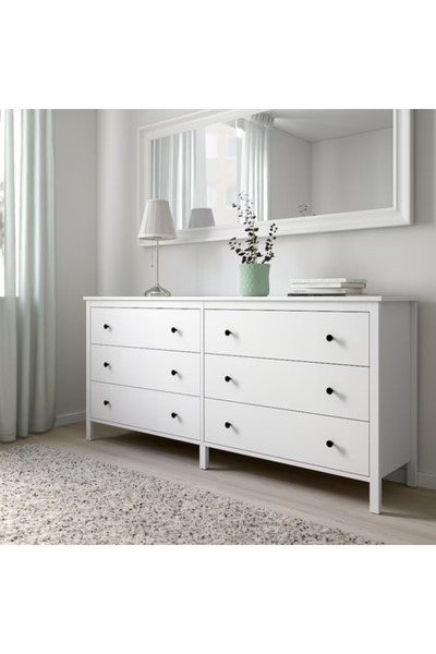 Al Saadah Home خزانة بستة أدراج، بيضاء، 172 × 83 سم