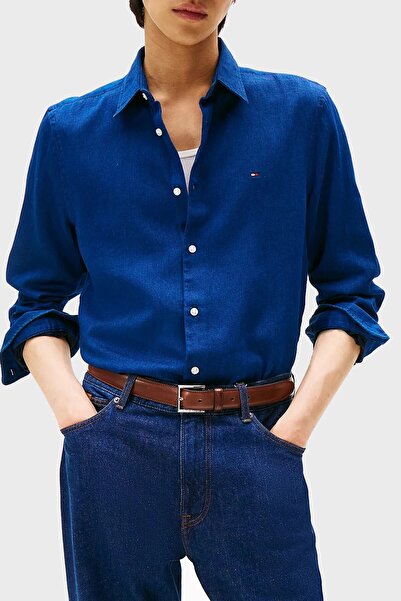 Tommy Hilfiger Pamuklu Slim Fit Klasik Yaka Uzun Kollu Gömlek Erkek GÖMLEK MW...