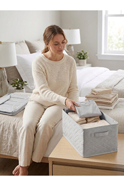 SER&YAT Οργανωτής ραφιών 25 cm - Γκρι ύφασμα Tela |   1 Τεμάχιο |   Αναδιπλού...