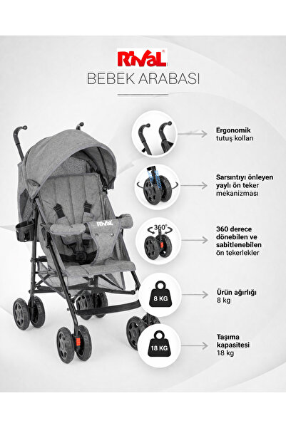 Rival Rv129 Oslo Tam Yatar Baston Bebek Arabası