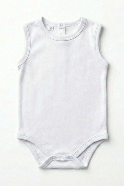 Mnk Baby&Kids Bebek Çıtçıtlı Kolsuz Zıbın Badi MNK0527 EKRU