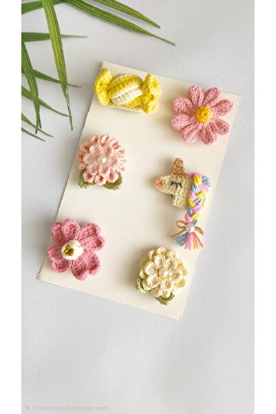 Newborn Baby Buckle Handmade Mixed 6-Piece Clip Hairless Baby Buckle Handmade Set Baby Gift