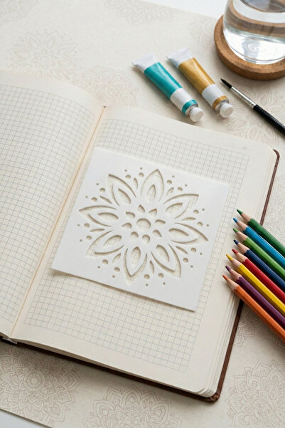 Karmelom Studio Χάρακας με μοτίβο vintage μαντάλα για σχέδιο ζωγραφικής