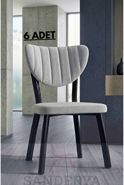 FAYMEND 6 Adet Elma Model Mutfak Sandalyesi Salon Sandalyesi Yemek Sandalyesi...