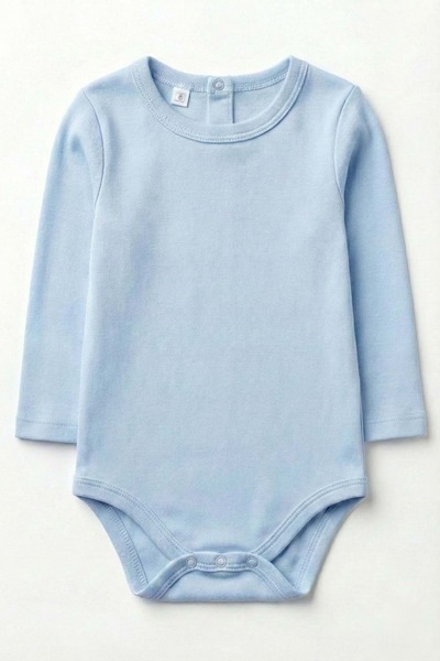 Mnk Baby&Kids Bebek Çıtçıtlı Uzun Kol Zıbın Badi MNK0456 MAVİ