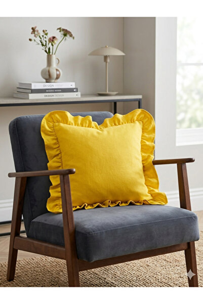 Angels' Collection Ruffled Throw Pillow Cover Has Liquid Repellent Property