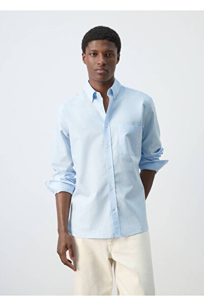 MANGO Man %100 pamuk hafif regular fit Oxford gömlek