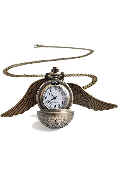 FG KONNİCHİWA Harry Potter Clock Golden Snitch Necklace Gift Collection Accessory Clock Necklace