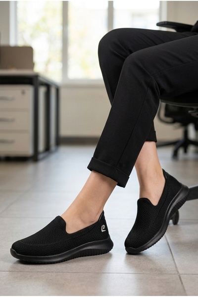 Pierre Cardin ® | Μαύρα γυναικεία αθλητικά παπούτσια μπαλαρίνας με άνετη σόλα