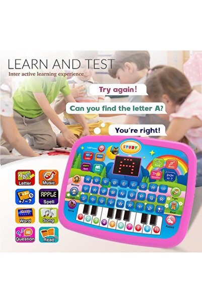OEM Tableta educativa , Sunmostar, Muzica, Alfabet, roz, 3 ani+