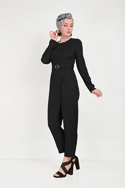 Alvina Belted Jumpsuit with Side Zipper 40506