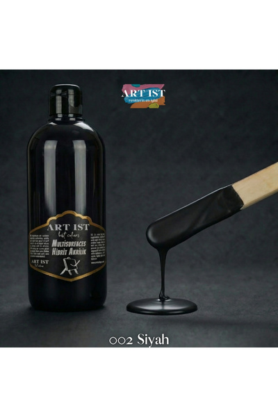 ART IST Multisurfaces 500ml Su Bazlı Akrilik Boya - 002 SİYAH