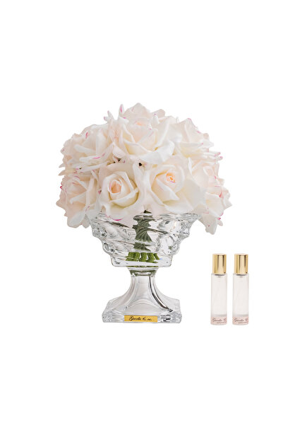 Guerlie and co. Krem Pembe 19 İri Gül Kristal Cam