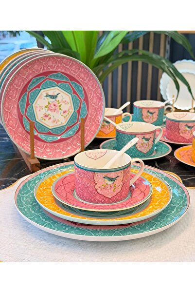 Onedekor 25 Parça Karnaval İkram Çay Seti