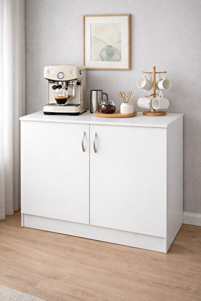 Tdesigno Ate Mutfak Alt Modül 100 cm Beyaz Tezgah Dahil