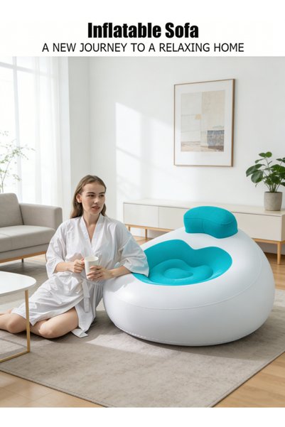 Generic Inflatable Lounge Chair Oversized Sofa Air Mattress Lazy Sofa Portable Ground
