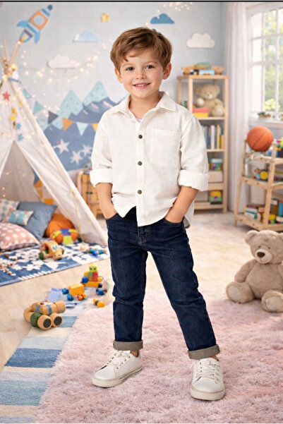 LNMC Boy's Cream Shirt and Jeans Set – Casual
