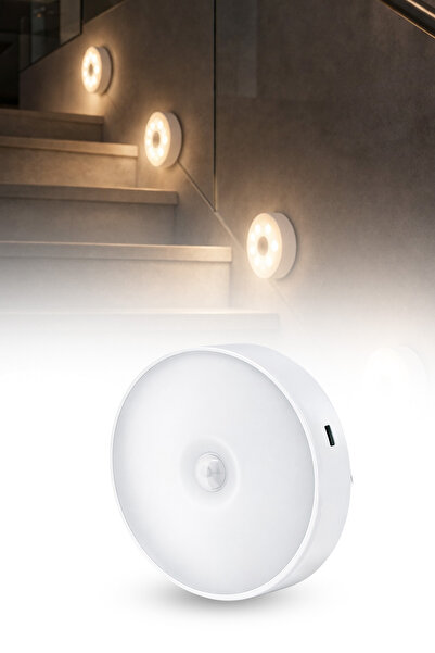 omilife Hareket Sensörlü Usb Şarjlı Beyaz Led Işık Pratik Sensörlü Lamba Kabl...