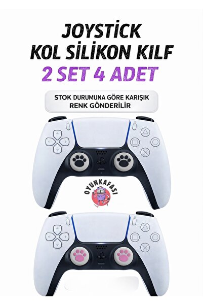 OYUNKAFASI Joystick Kol Silikon Koruyucu Kılıf ( PS4, PS5 ) Karışık Renk Gönd...