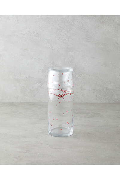 English Home Ribbon Joy Cam Sürahi 700 Ml + 220 Ml Kırmızı