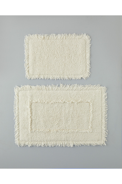 English Home 60x90 + 40x60 cm Σετ Πατάκια Μπάνιου Βαμβακερά Εκρού Bona