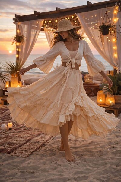 EREN STYLE Αυθεντική φούστα Carmen με αυτεντική επένδυση από ακατέργαστο λινό...