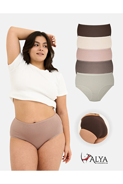 ALYA UNDERWEAR Γυναικεία εσώρουχα μεγάλου μεγέθους Full Brief, Βαμβακερά ψηλό...