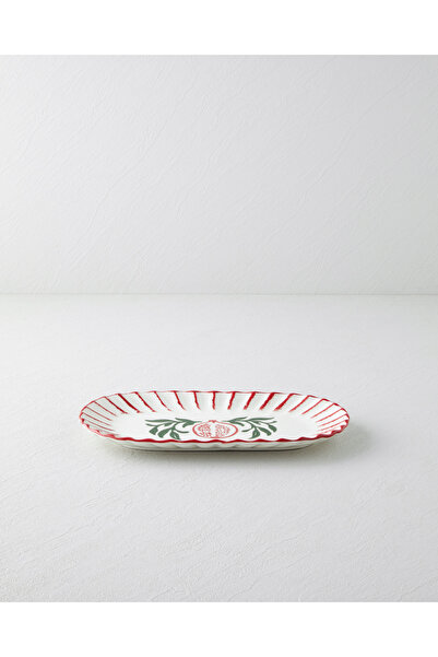 English Home Etna Ceramic Boat Plate 28.5X15.5 cm Red