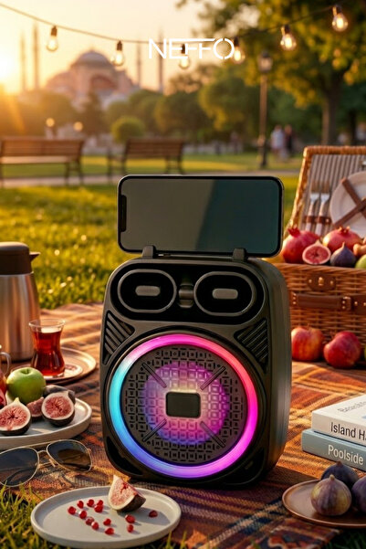 NEFFO QS-3303 Taşınabilir Bluetooth Hoparlör – 8W Güç, 1200 mAh Batarya, RGB ...