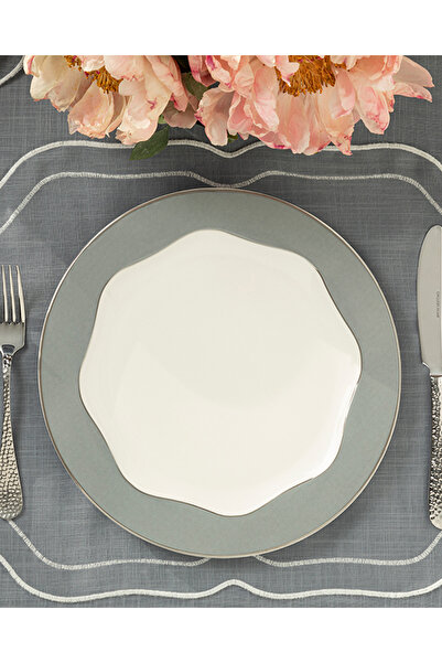 English Home Arzu Sabancı Grace New Bone Servis Tabağı Beyaz - Gri