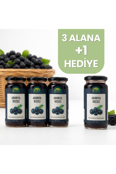 Taze Dükkan Şeker İlavesiz Aronya Reçeli 3 adet Alana 1 adet Hediye
