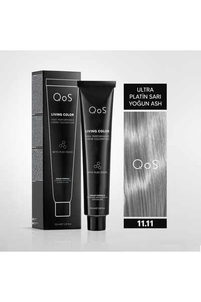QOS LIVING COLOR 100 ML ULTRA PLATIN BLONDE ASH INTENSE 11.11
