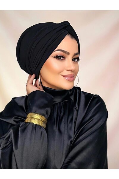 Moda Nurhan Siyah Dolgulu Düğüm Bone