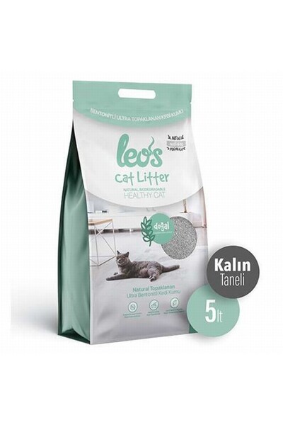 Leos Cat Litter Doğal Bentonit Kalın Taneli Kedi Kumu 5 Lt