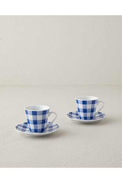 English Home Helena Porselen Kahve Fincan Takımı 4 Parça 2 Kişilik Mavi