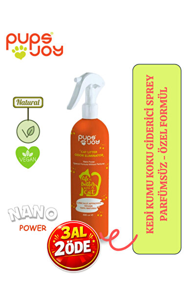 pupsjoy Kedi Kumu Koku Giderici Sprey – Nano Gümüş Parfümsüz - Doğal İçerikli...