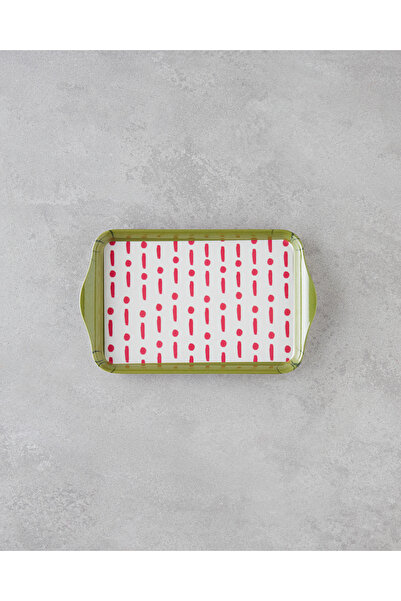 English Home Fusion Melamin Tepsi 23x14 cm Pembe - Yeşil