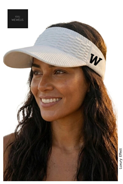 Weweus Women's White W Embroidered Uv Protection Tennis Golf Visor Summer Hat
