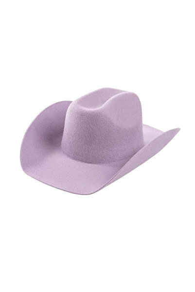 Pursehuit Pălărie Fedora, mov, lână, stil cowboy, reglabilă, Celia
